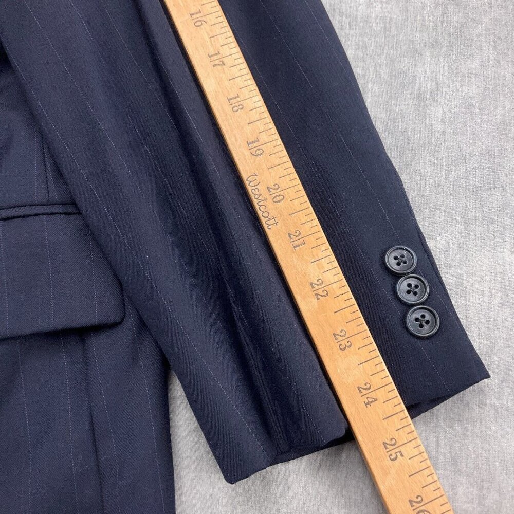 Coreliani Blazer Men 44 Blue Pinstripe Super 120s Merino Wool Classic Jacket - Picture 6 of 16